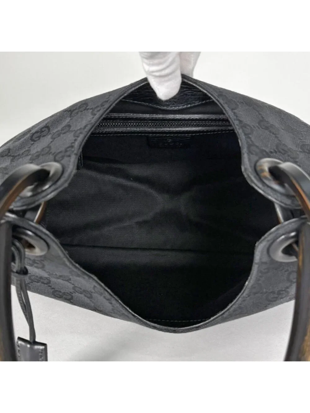 Gucci Shoulder Bag GG Pattern Canvas Black